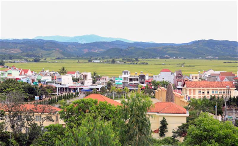 Một góc thị trấn Đinh Văn, Lâm Hà. Ảnh: Võ Trang